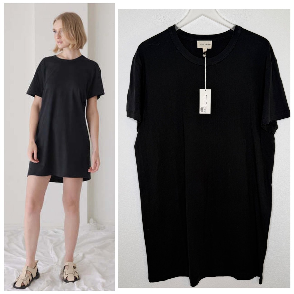 Laude the Label Black T-Shirt Dress XL New Cotton Mini Short Sleeve Ethical